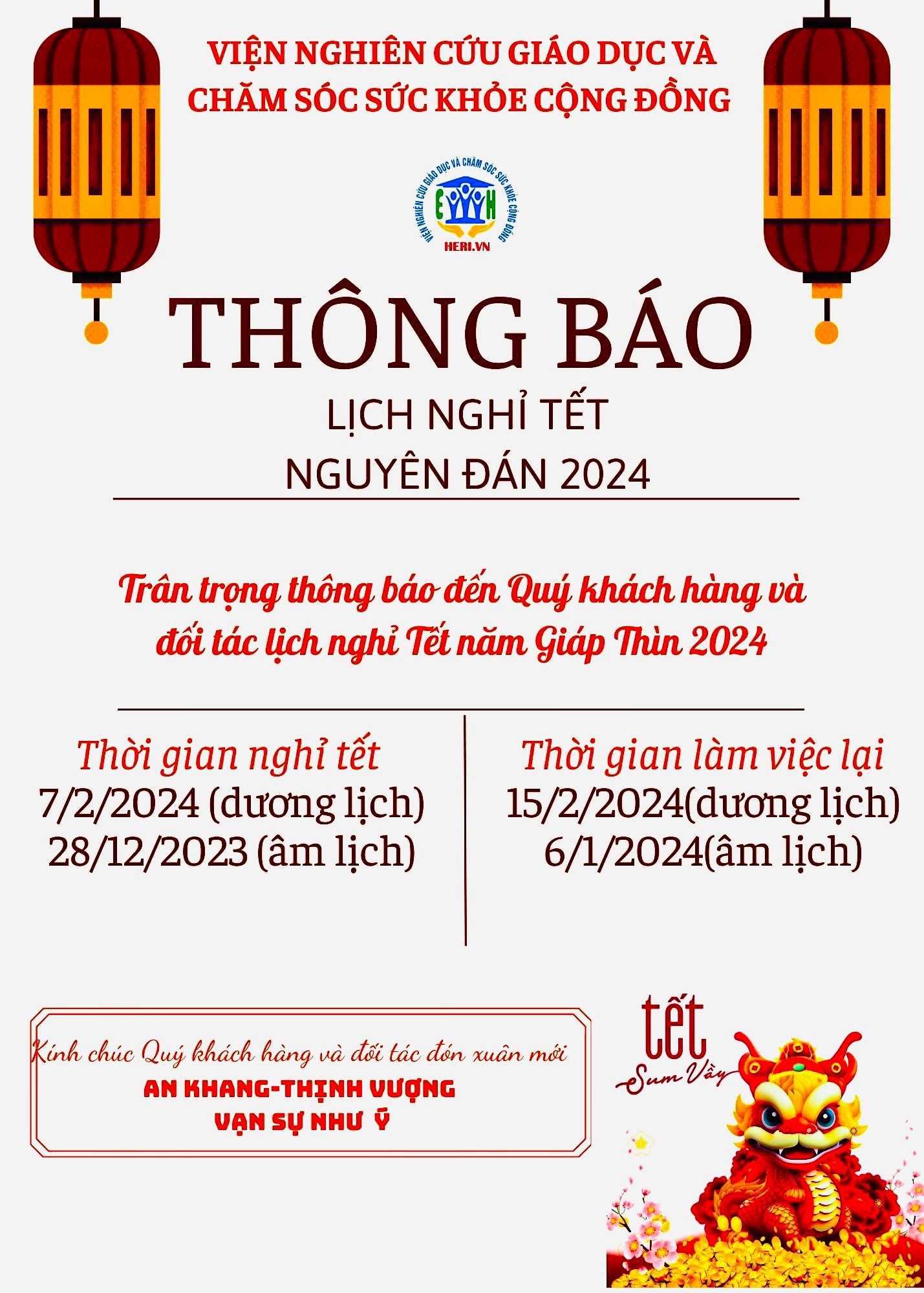 Lịch Nghie Tết Nguyên Đán Giáp Thìn 2024